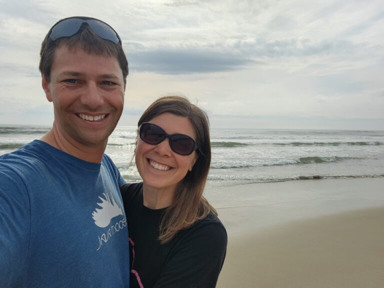 amber and zac on beach